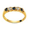 Sapphire and Diamond Gold Ring - 5 Stone