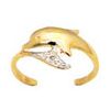 Diamond Gold Toe Ring - Dolphin
