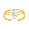 Diamond Gold Toe Ring - Heart