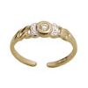 Cubic Zirconia CZ Gold Toe Ring