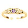 Purple Cubic Zirconia CZ Gold Toe Ring