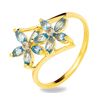 Blue Topaz and Diamond Gold Ring - Flower
