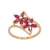 Ruby and Diamond Gold Ring - Flower