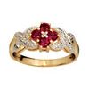 Ruby and Diamond Gold Ring - Flower Kiss