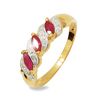 Ruby and Diamond Gold Ring - Marquise