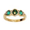 Emerald and Diamond Gold Ring - 3 Stone