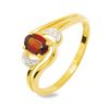 Garnet and Diamond Gold Ring - Oval