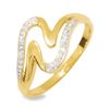 Diamond Gold Ring - Zig Zag