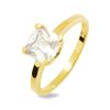 Cubic Zirconia CZ Gold Ring - Solitaire Claw Set