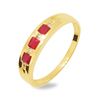 Ruby and Diamond Gold Ring - Three Stone