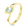 Blue Topaz Gold Ring - Swirl