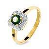 Emerald and Diamond Gold Ring - Square