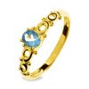 Blue Topaz Gold Ring - Circles