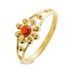 Garnet Gold Ring - Flower