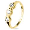 Cubic Zirconia CZ Gold Ring - Trilogy Bezel Set