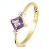 Amethyst and Diamond Gold Ring
