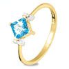 Blue Topaz and Diamond Gold Ring