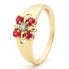 Ruby and Diamond Gold Ring - Four Stone