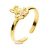 Pink Cubic Zirconia CZ Gold Toe Ring - Rabbit