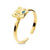 Blue Spinel Gold Toe Ring - Elephant
