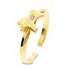 Pink Cubic Zirconia CZ Gold Toe Ring - Pony