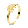 Pink Cubic Zirconia CZ Gold Toe Ring - Elephant