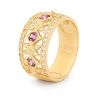 Purple Cubic Zirconia CZ and Cubic Zirconia CZ Gold Ring - Baroque Style
