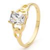 Cubic Zirconia CZ Gold Ring - Chain