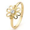 Cubic Zirconia CZ Gold Ring - Flower