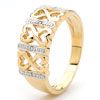 Diamond Gold Ring - Love Hearts