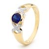 Sapphire and Diamond Gold Ring - XOX