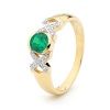 Emerald and Diamond Gold Ring - XOX