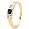 Sapphire and Cubic Zirconia CZ Gold Ring - Trilogy