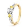 Cubic Zirconia CZ and Yellow CZ Yellow Gold Ring