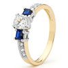 Sapphire and Cubic Zirconia CZ Gold Ring