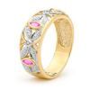 Pink Sapphire and Diamond Gold Ring