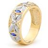 Sapphire and Diamond Gold Ring - Marquise Design