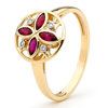 Ruby and Diamond Gold Ring - Art Deco
