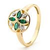 Emerald and Diamond Gold Ring - Petal