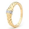 Diamond Gold Ring - Plaited Braid