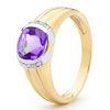 Amethyst and Diamond Gold Ring