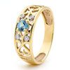 Blue Topaz and Diamond Gold Ring