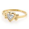 Diamond Gold Ring - Heart Scroll