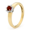 Ruby and Diamond Gold Ring - Solitaire