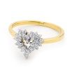 Cubic Zirconia CZ Gold Ring - Heart