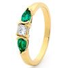 Emerald and Diamond Gold Ring - Trilogy