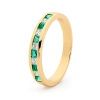 Emerald and Diamond Gold Ring - Eternity Ring Band