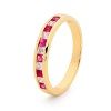 Ruby and Diamond Gold Ring - Eternity Ring Band