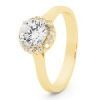 Cubic Zirconia CZ Gold Ring - Halo