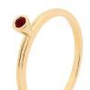 Ruby Gold Ring - Stackable Bezel Set